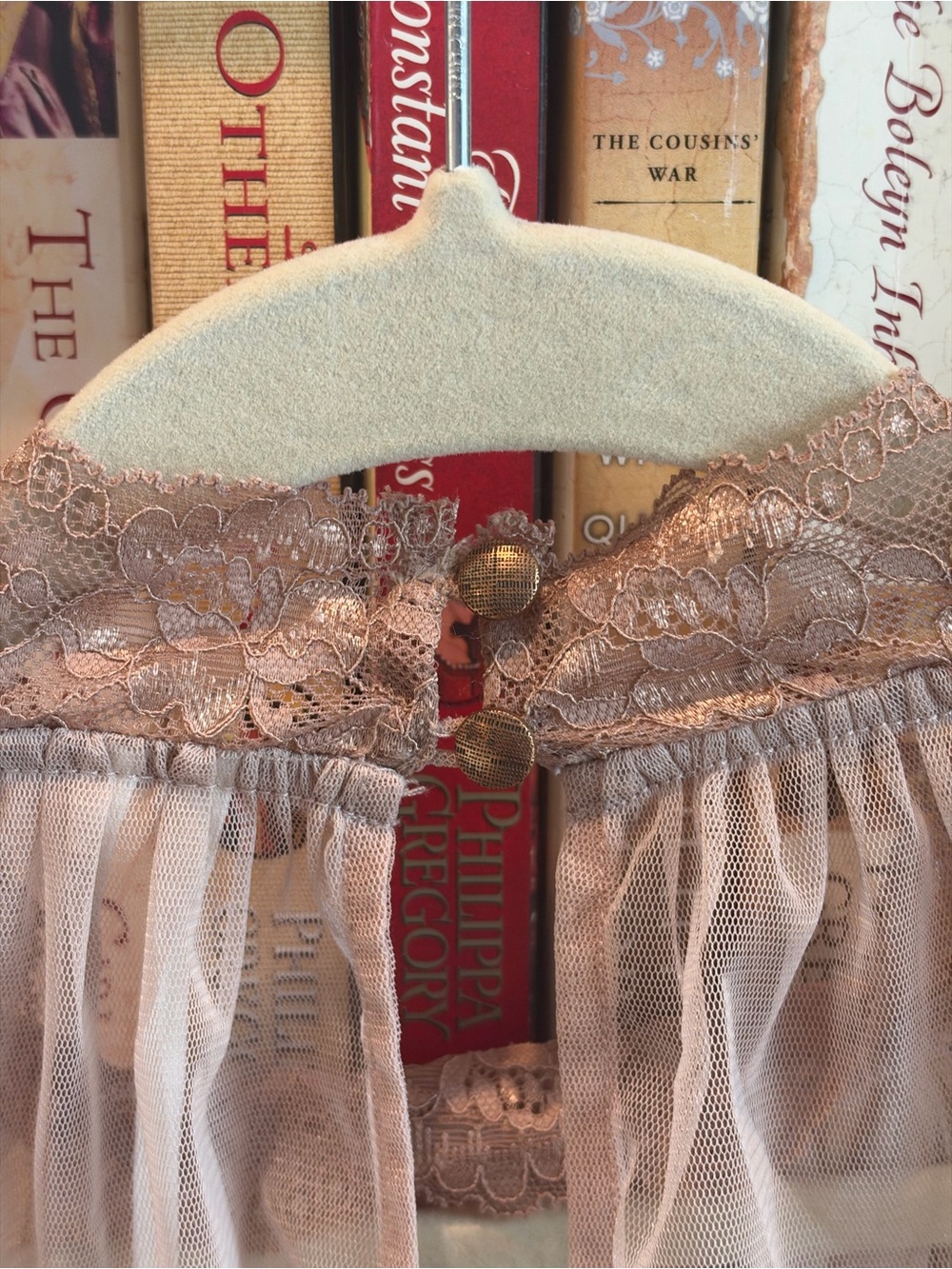 Anthropologie Sheer Lace Flutter Top — Blush Pink - Picture 9 of 11